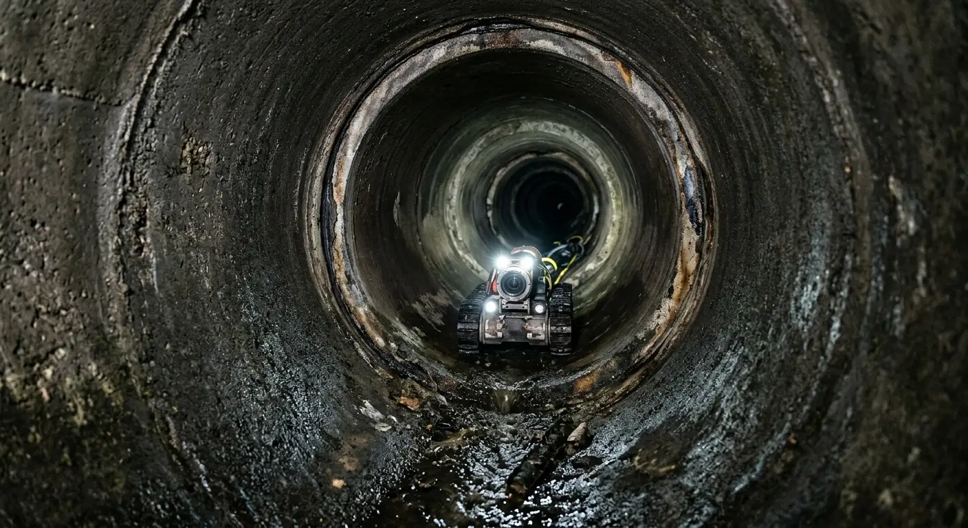 Robotic sewer camera inspecting pipe interior for Drain Snake Service in Sartell